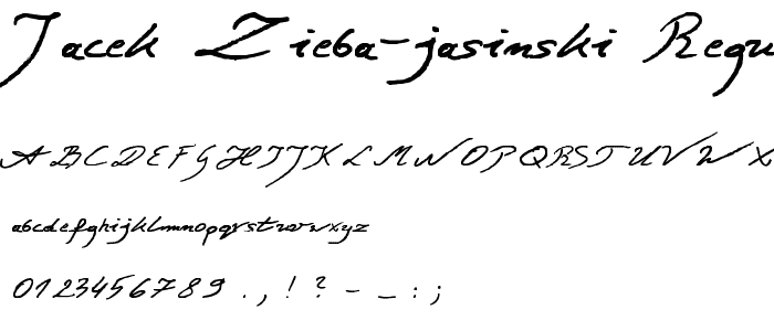 Jacek Zieba-Jasinski Regular font